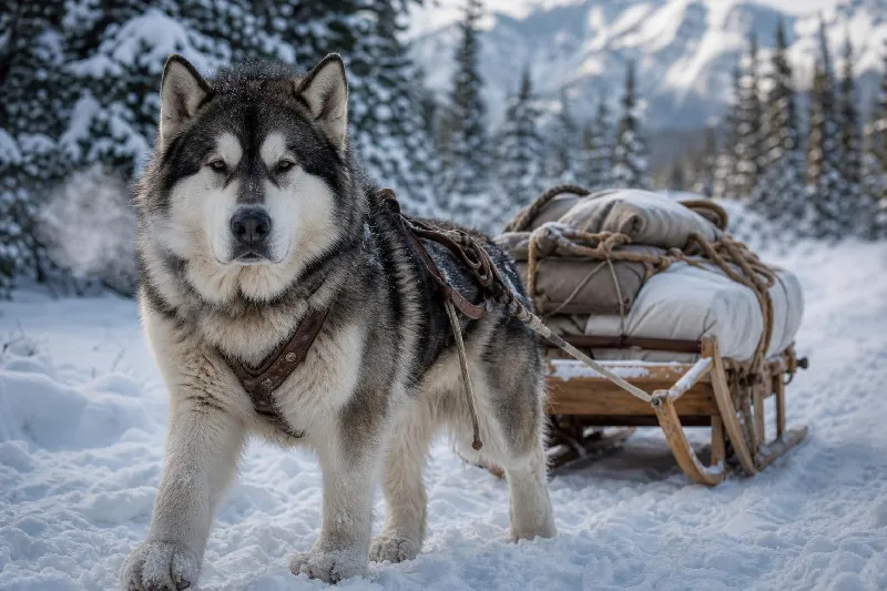 Alaskan Malamutes and Freight Pulling